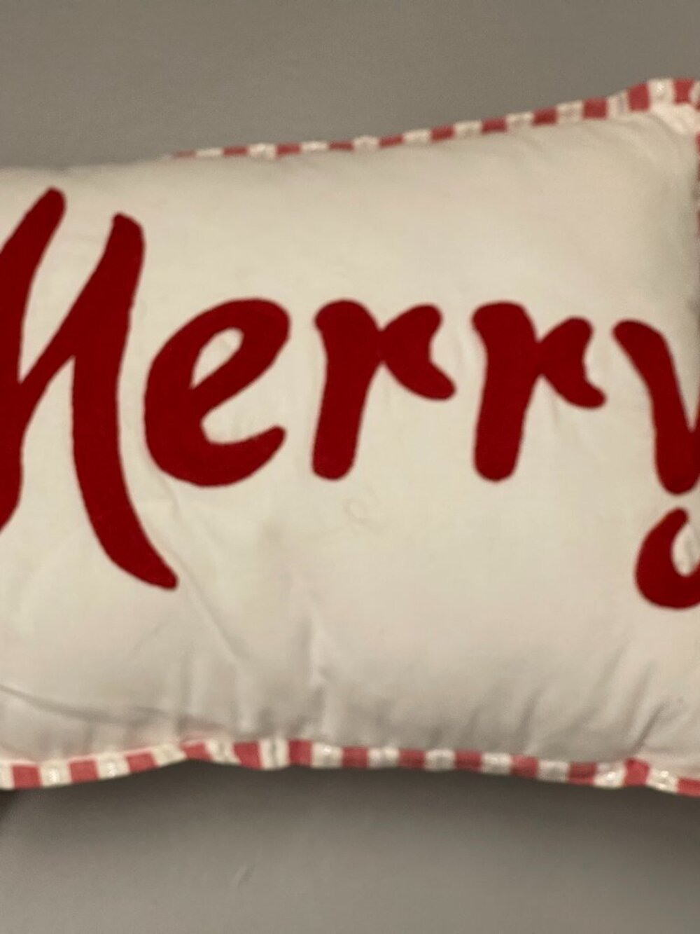 “Merry” Christmas Red & White Decorative Rectangle Pillow